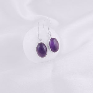 Boho Earring With Natural AMETHYST Gemstone Earring Top Rare Stone Handcrafted Earring 925-Sterling Solid Silver Earring Gift For You