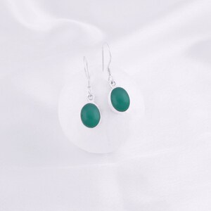 Boho Earring With Natural GREEN ONYX  Gemstone Earring Top Rare Stone Handcrafted Earring 925-Sterling Solid Silver Earring Gift For You