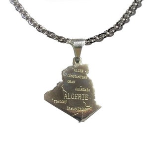 Collier Algérie en acier pendentif avec chaîne large