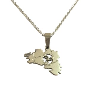 Collier Bretagne Triskel en acier pendentif avec chaîne fine