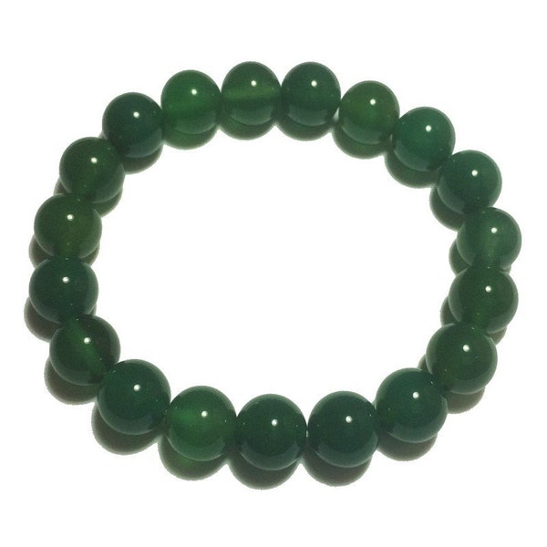 Agate verte bracelet pierre 10mm