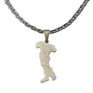 Collier Italie en acier pendentif avec chaîne large