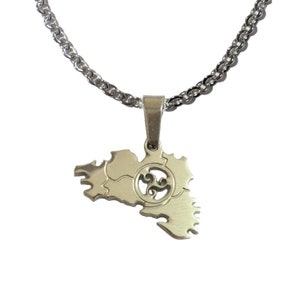 Collier la Bretagne Triskel en acier pendentif avec chaîne large