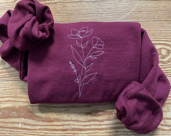 Sweatshirt bestickt | Blumen | Stickerei | Muttertag