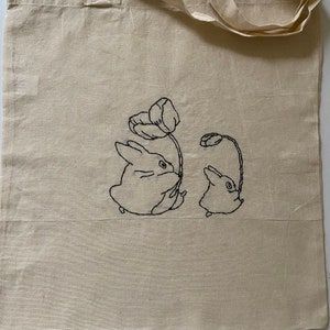 Embroidered jute bag Totoro image 1