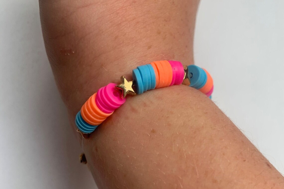 Heishi Polymer Clay Bead Preppy Bracelet Star Colour Blast Etsy