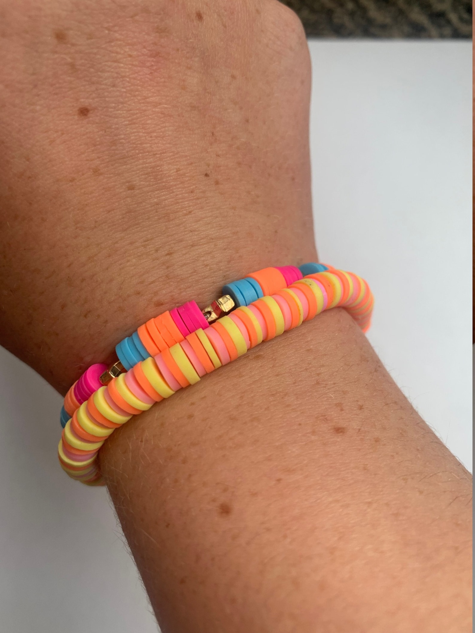 Heishi Polymer Clay Bead Preppy Bracelet Star Colour Blast | Etsy
