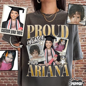 Bootleg Graduation Shirt 2026, Custom Photo Collage Shirt, Retro Rap Style Graduation T-Shirt, Proud Family Graduation Gift, Grad Shirt