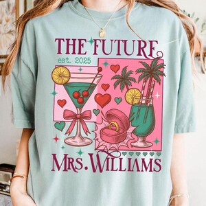Custom Future Mrs. Shirt, Personalized Bride To Be Comfort Colors® Tee, Newly Engaged Gift for Fiancee Shirt, In My Engaged Era Shirt