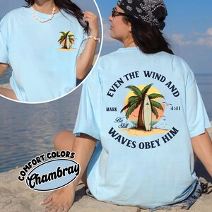 Christian Bible Verse shirt Beachy Backprint Comfort Colors Tee Trendy Oversized TShirt Unisex Tee Teen Baptism Gift Ocean Inspired Style