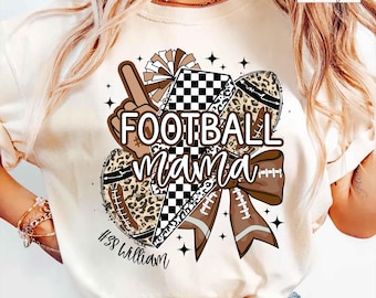 Comfort Colors Football Mom Shirt Personalized Football Mom TShirt Custom Football Mama Shirt with Name Game Day Shirt for Football Mom Tee