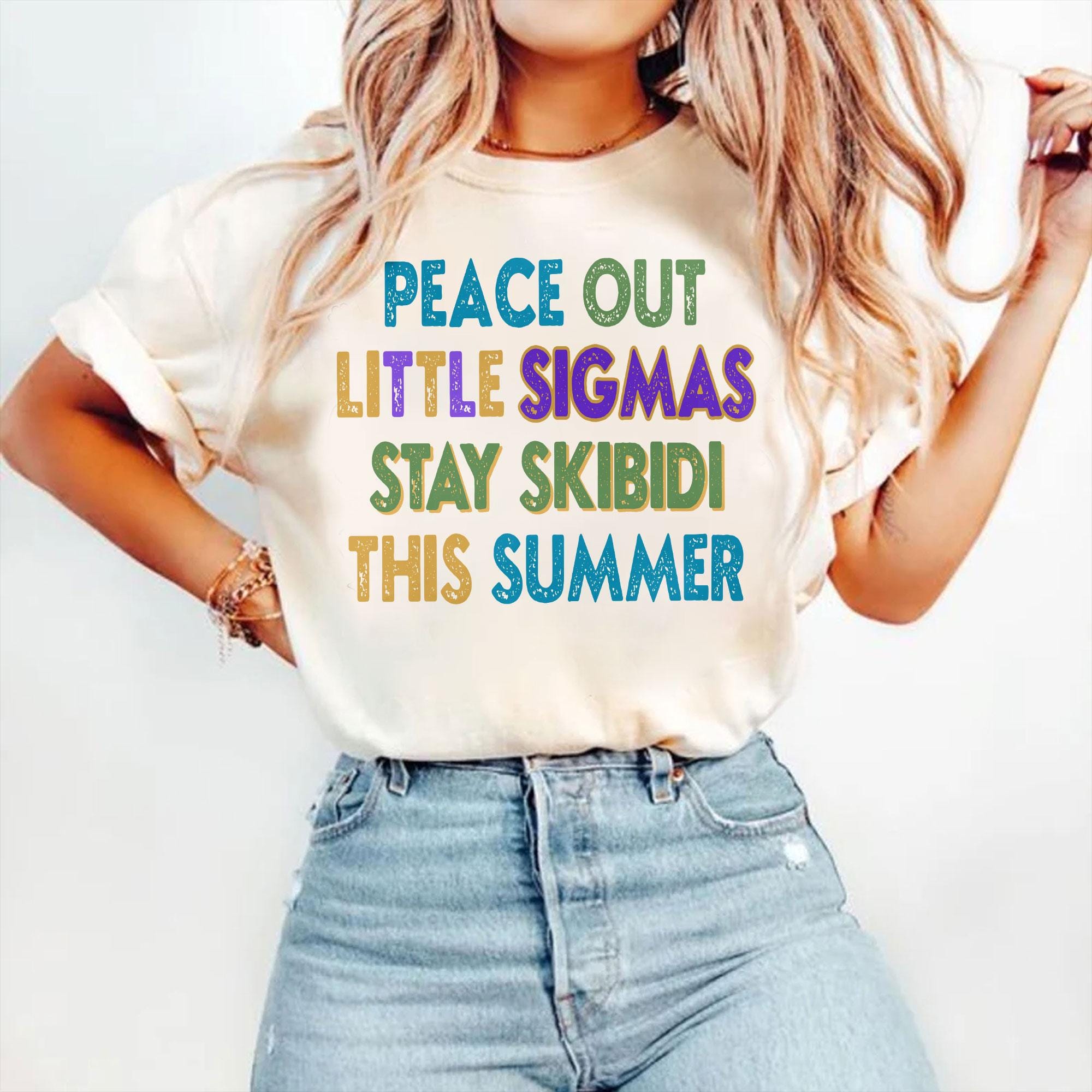 Funny Last Day Teacher Shirt, Peace Out Sigmas T-shirt, Gen Z Slang Tee, Skibidi Summer Shirt, Middle School Teacher Gift, End of School Tee