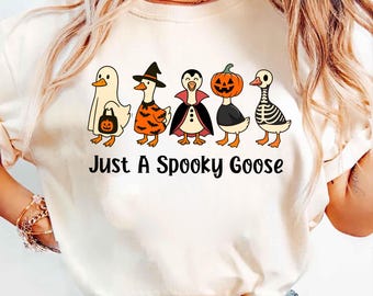 Spooky Goose Baby Comfort Colors® Shirt, Halloween Tee, Funny Goose Costume, Fall Sweatshirt, Spooky Season shirt, Spooky Goosey Shirt
