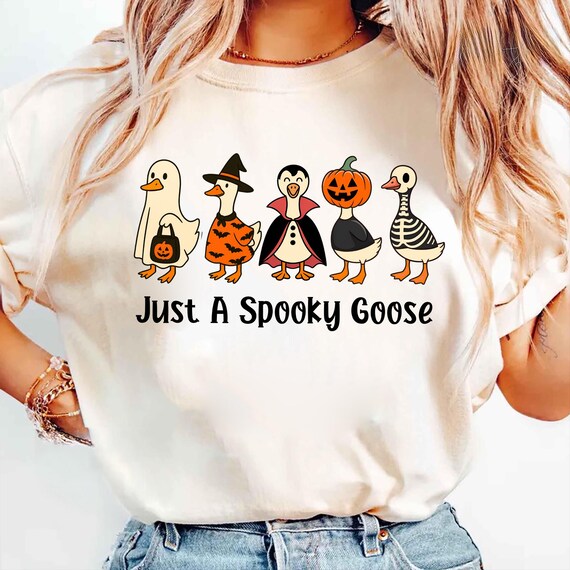 Spooky Goose Baby Comfort Colors® Shirt, Halloween Tee, Funny Goose Costume, Fall Sweatshirt, Spooky Season shirt, Spooky Goosey Shirt
