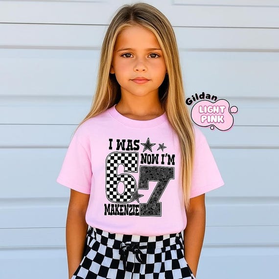 I was 6 Now I'm 7 Year Old Birthday Six Seven Meme 67 Kids Cotton T-shirt, Graphic Print Round Neck Short Sleeve Casual Tee for Boys Girls Tshirt - TikTok I was 6 Now I'm 7 Year Old Birthday Six Seven Meme 67 Kids Cotton T-shirt, Graphic Print Round Neck Short Sleeve Casual Tee for Boys Girls Tshirt - TikTok