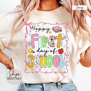 Preppy Happy First Day of School Shirt, School Teacher Life Shirt, 1st Day of School Shirt, Teacher Appreciation Gift, Back to School Shirt