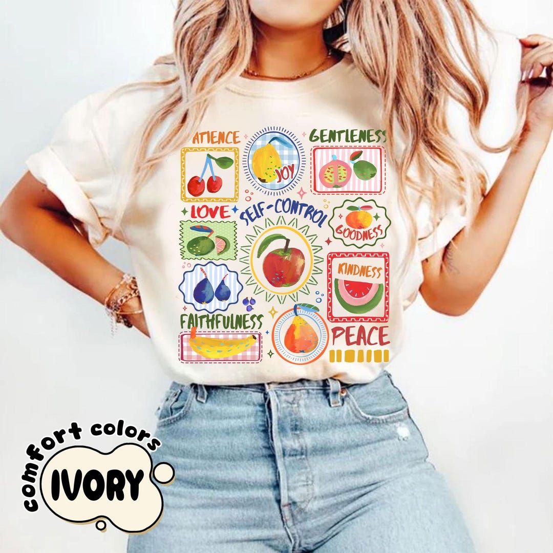Fruit of the Spirit Comfort Colors Shirt, 90s Retro Fruit Shirt ...