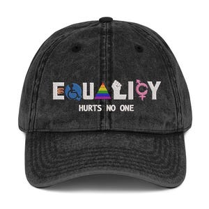Equality Hurts No One Hat, Rainbow Pride Hat, Equal Rights Hat, Pride Month Hat, LGBTQ+ Hat, LGBTQ+ Gifts, Groovy Equality Hat