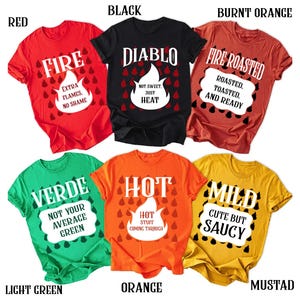 Halloween Taco Sauce Shirt, Matching Family Tshirt, Hot Sauce Group Costumes for Friends Teachers, Funny Taco Tees, Taco Sauce Party T shirt