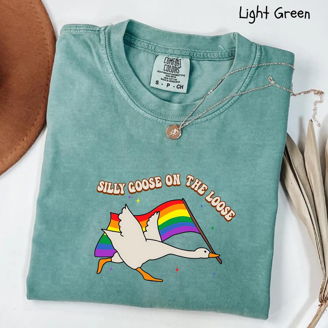 Rainbow Goose Comfort Colors Shirt, LGBTQ Shirt, Pride Shirt, Gay Shirt ...