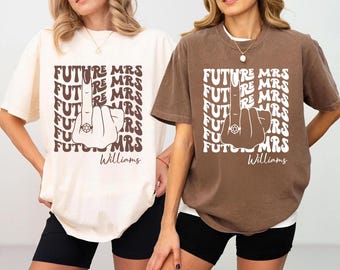 Retro Bachelorette Bride Shirt, Personalized Future Mrs Shirt, Custom Bridal, Bride to be Shirt, Custom Future Mrs Shirt, Comfort Colors tee