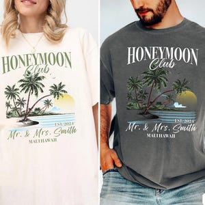 Mr and Mrs Shirts, Custom Couples Honeymoon Vacation Shirts, Just Married Shirt, Hubby Wifey Shirt, His and Hers Shirts, Honeymoon Vibes Tee