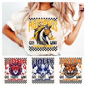 Go Fight Win Mascot Shirt, Favorite Team Shirt, Custom Mascot Shirts, School Spirit Mascot shirt Team Fans, Personalized Team Name Shirts