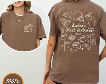 Football First Birthday Shirts for Family, Football Theme 1st Down Birthday Shirts, Matching Football Birthday Tees, Custom Rookie Year Tees