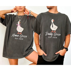 Comfort Colors Silly Mama Goose Daddy Goose Shirt, Custom Mom Dad Silly Goose Tee, Matching Goose Parents Baby Announcement Family TShirt