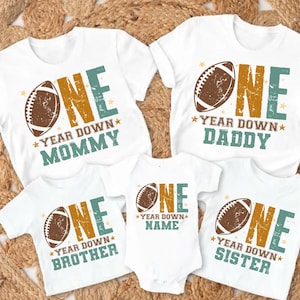 Football First Birthday Family Matching Shirts, Mama Daddy Football 1st Birthday Tshirts, Football Theme Birthday Outfit, 1st Year Down
