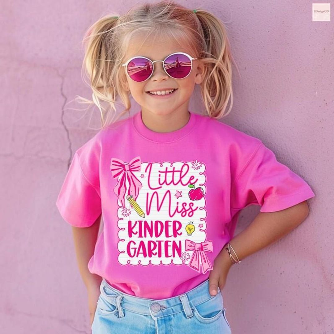 Little Miss Kindergarten Shirt, Girl First Day of School Kindergarten ...