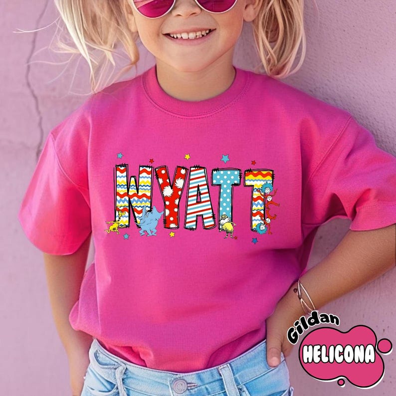 Custom Name Shirt,Reading Day T-shirt,Read Across Shirt,Cat In The Hat Kids Toddler Adult Teacher Shirt,Reading Week Seuss Matching Shirt image 3