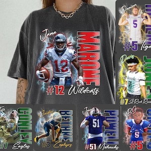 Football Mom Shirt With Picture and Number,Football Player Shirt,Senior Night Football Shirt,Custom Football Shirt,Personalized Player Shirt