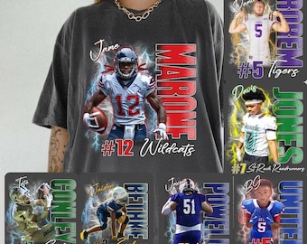 Football Mom Shirt With Picture and Number,Football Player Shirt,Senior Night Football Shirt,Custom Football Shirt,Personalized Player Shirt