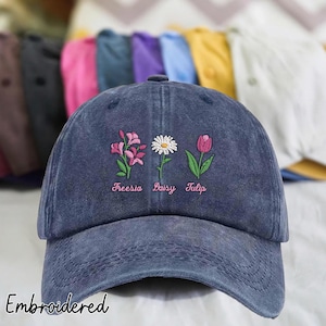 Embroidered FDT Hat, FDT Floral baseball cap, Subtle Anti Trump, Feminist Pride hat, Feminist Gift, Equality Matters, Anti Trump, Anti Elon