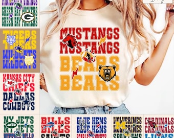 Two Team Football Shirt, Custom House Divided Shirt, Half and Half Team Shirts, House Divided Shirt, Split Team Tshirt, Custom Mascot Tee