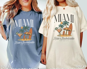 Miami Bachelorette Party Shirts Custom Florida bachlorette shirts Tampa Key West bridesmaids gifts beach palm tree bridal party comfort