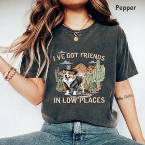 Custom Corgi Shirt Funny Personalized Corgi Gift Vintage Western Pembroke Welsh Corgi Tshirt Corgeek Gifts Ive Got Friends In Low Places Tee