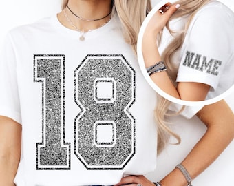Custom Number and Name Comfort Colors Sleeve Print Shirt, Game Day Adult Shirt, Custom Football Shirt, Custom School Team Number Kids Shirt