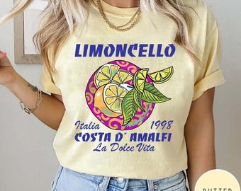 Comfort Colors® Retro Limoncello La Dolce Vita Tee, Lemon Shirt, Italy T-shirt, Coastal Granddaughter Aesthetic Amalfi Coast, Summer Shirt
