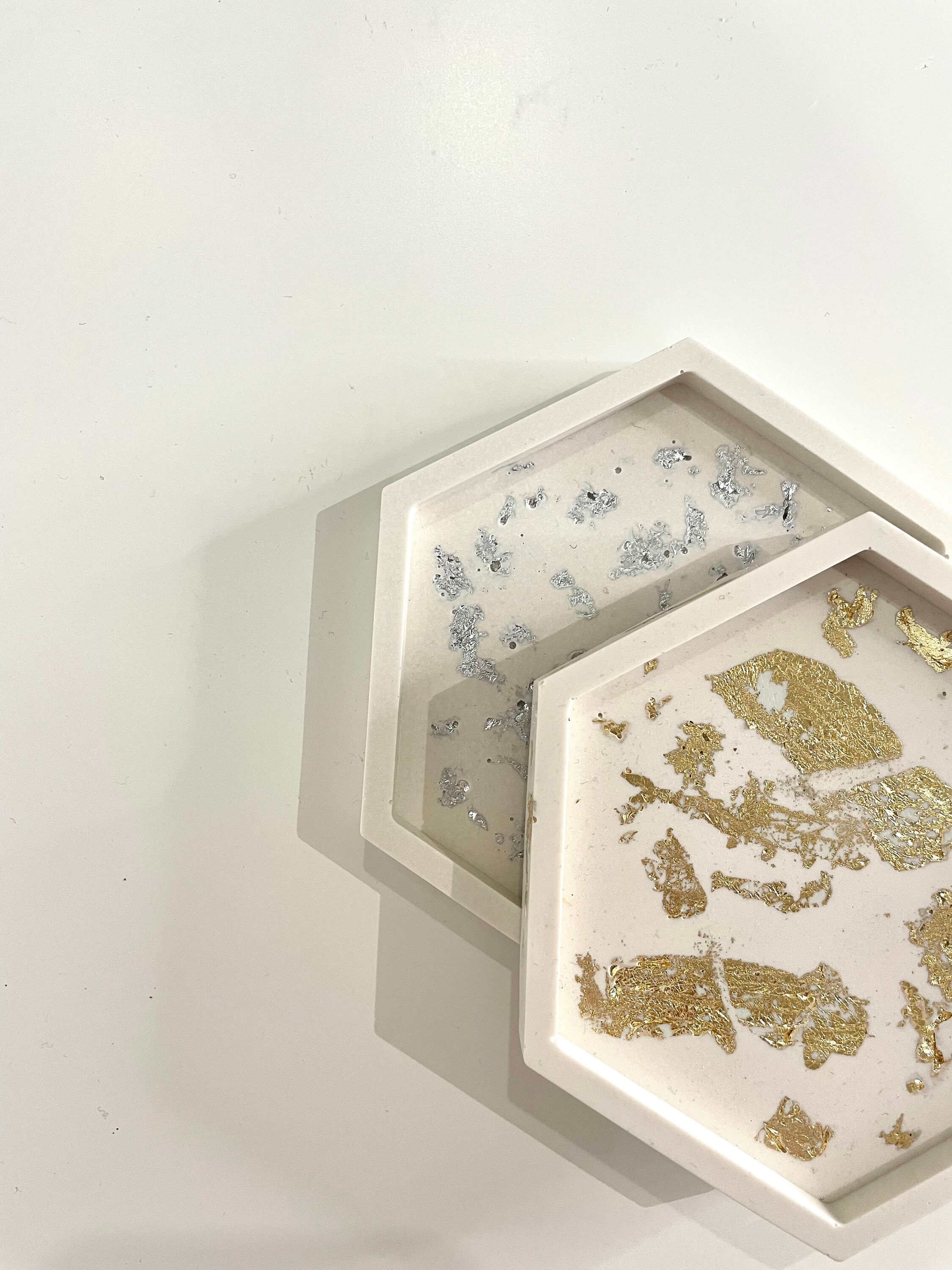 Gold & Silver Hexagon Coaster