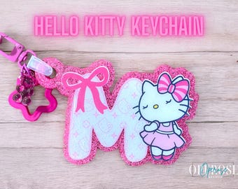 Custom Hello Kitty Initial Keychain: Personalized Kawaii Accessory