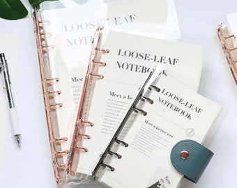 Clear PVC Refillable Planner: A5 A6 B5 Loose Leaf Notebook, Personalized Option