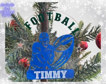 Personalized Football Ornament, Custom Acrylic Player Gift