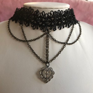 Elegant goth choker black chain