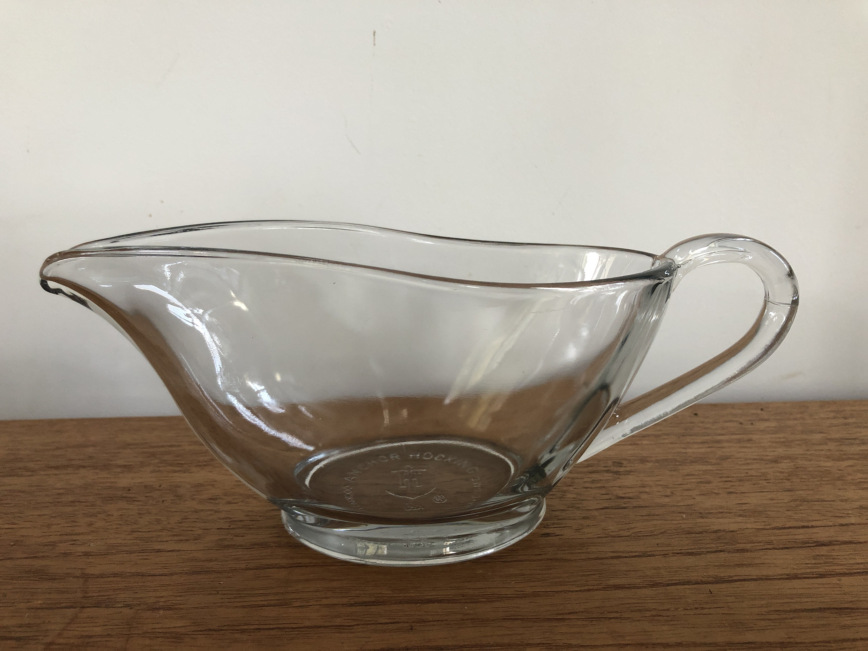 Anchor Hocking Clear Glass Gravy Boat 1043 USA Heat Etsy