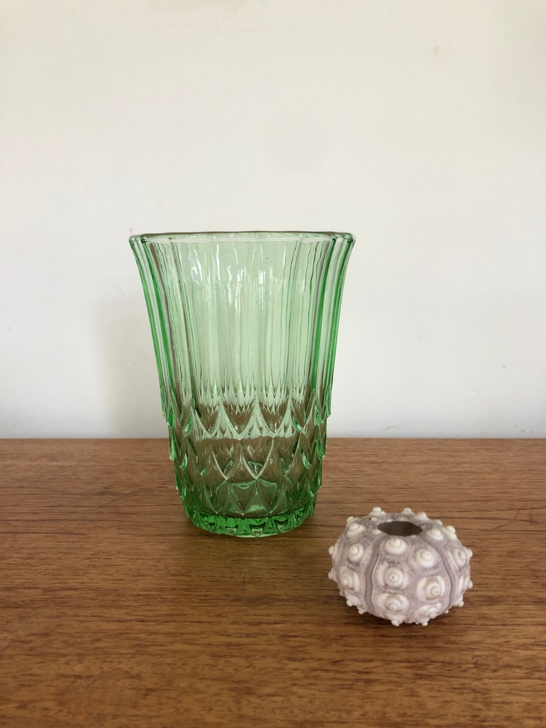 Deco Green Glass Celery Vase Vintage Home Decor Vintage Etsy