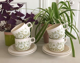 Set of two Hornsea Fleur Sarah Vardy midcentury modern cups - coffee tea cups - vintage home - eclectic gift - homeware