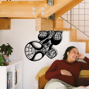 Spiderman Holzwanddekor: Superhelden-Kinderraumkunst