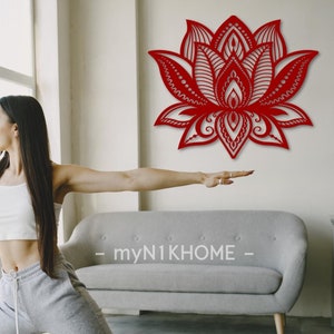 Wooden Lotus Mandala – Sacred Geometry Wall Art for Yoga & Meditation Room